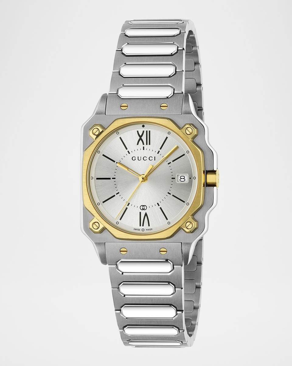 Two-Tone Stainless Steel G-Flat 30mm Bracelet Watch